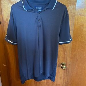Penguin striped golf polo